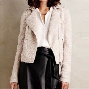 Elevenses Anthropologie Acrylic Wool Blend Moto Motorcycle Jacket XS